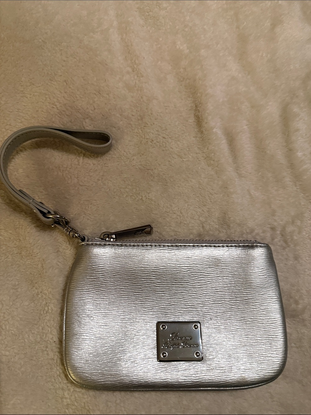 Lauren Ralph Lauren Silver Metallic Wristlet
